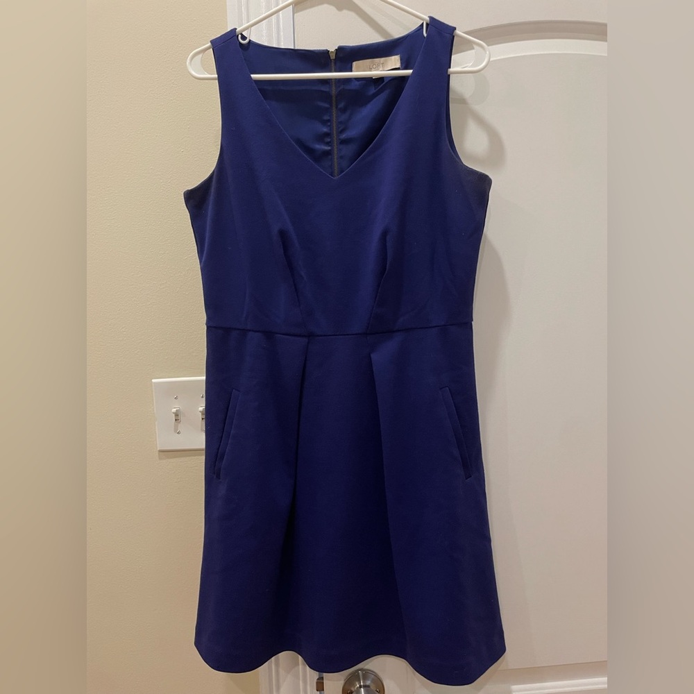Elegant Blue Sleeveless Dress - LOFT size 8